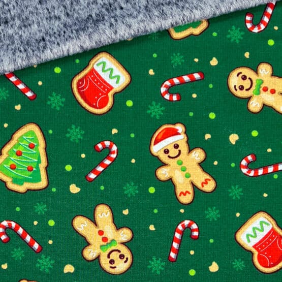 Alpenfleece Kuschelweich Happy Gingerbread Dunkles Gruen 3