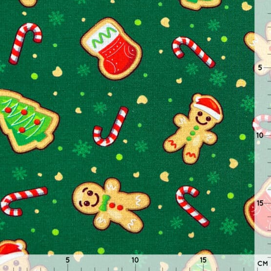 Alpenfleece Kuschelweich Happy Gingerbread Dunkles Gruen