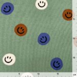Baumwoll Flanell – Happy Faces – Dark Earth Green