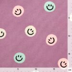 Baumwoll Flanell Smileys Lavendel Rose