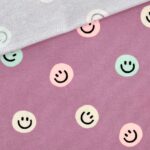 Baumwoll Flanell Smileys Lavendel Rose 2