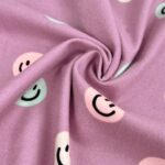 Baumwoll Flanell Smileys Lavendel Rose 3