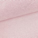 Bündchen – Faded Rose/Weiß 1 mm gestreift