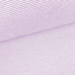 Bündchen – Pastell Lavendel/Weiß 1 mm gestreift