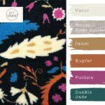 Farbkombi Teddyfleece Boho Leaves Schwarz