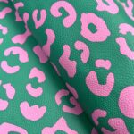 Kunstleder – Leo – mittelschwere Qualität – Dark Emerald/Pink