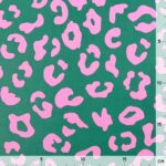 Kunstleder – Leo – mittelschwere Qualität – Dark Emerald/Pink