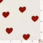 Kuschelfleece – Rote Herzen – Helles Natur