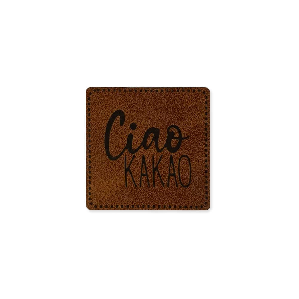Label Ciao Kakao 40 X 40 Mm Dunkles Lederbraun 2 Label Ciao Kakao 40 X 40 Mm Dunkles Lederbraun 2