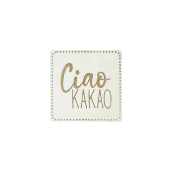 Label Ciao Kakao 40 X 40 Mm Staubweiss Gold