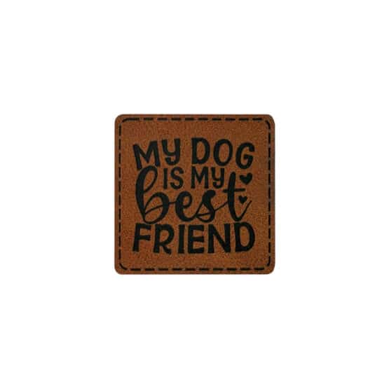 Label Dog Best Friend 40 X 40 Mm Dunkles Lederbraun Tier Animal