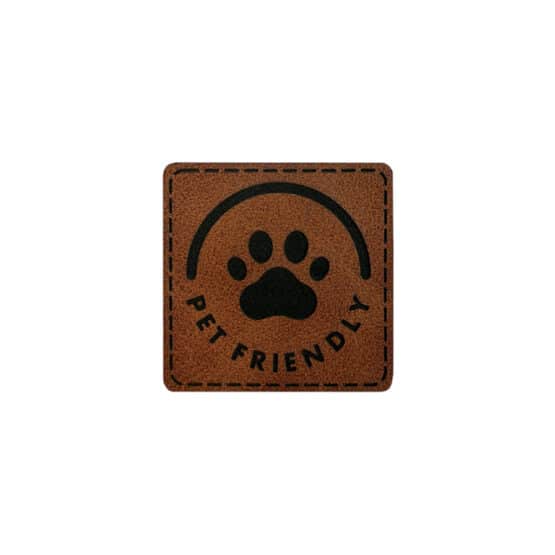 Label Paw Pet Friendly 40 X 40 Mm Dunkles Lederbraun Tier Animal
