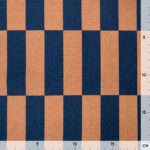 Leichter Canvas – Streifen/Karo -Kupferbraun/Smoky Jeansblau