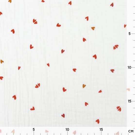 Musselin – Herzchen – Weiß