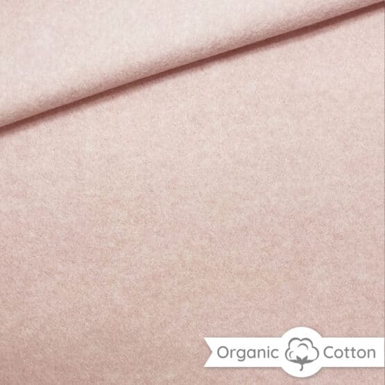 Organic Cotton Baumwollfleece Helles Lachs Altrosa Meliert