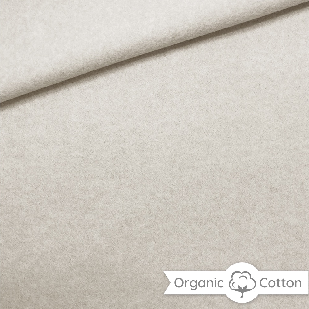 Organic Cotton Baumwollfleece Cream Meliert Organic Cotton Baumwollfleece Cream Meliert