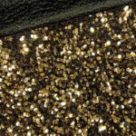 Pailletten Samtjersey – Gold/Schwarz