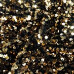 Pailletten Samtjersey – Gold/Schwarz