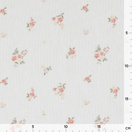 Rippenjersey Tiny Blossom Warmweiss1