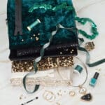 DIY Stoffmix - Paillettenband - Samtband - Garn - Reißverschluss - Pailletten