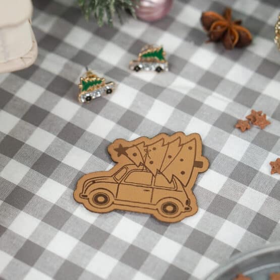 Diy Stoffmix 1313h Label Auto Mit Tanne