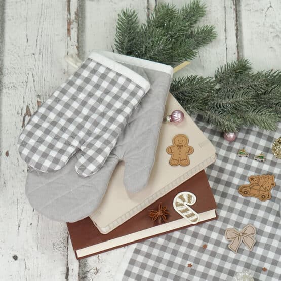 Diy Stoffmix 1313w Label Lebkuchen Zuckerstange Bonbon Auto Mit Tanne Schleife Backhandschuhe