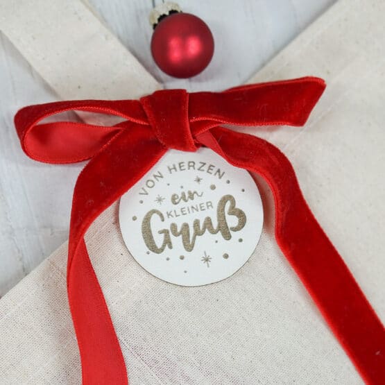 Diy Stoffmix 1314a Label Kugel Von Herzen Ein Kleiner Gruss Samtband