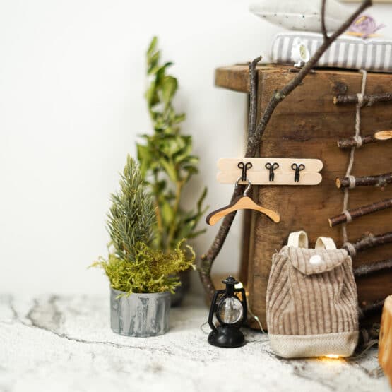 DIY Wichtelwelt - Rucksack - Laterne - Haken - Bastelhölzer