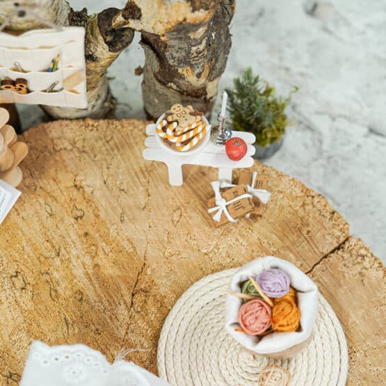 DIY Wichtelwelt - Kordel - Teppich - Sticktwist - Bastelhölzer