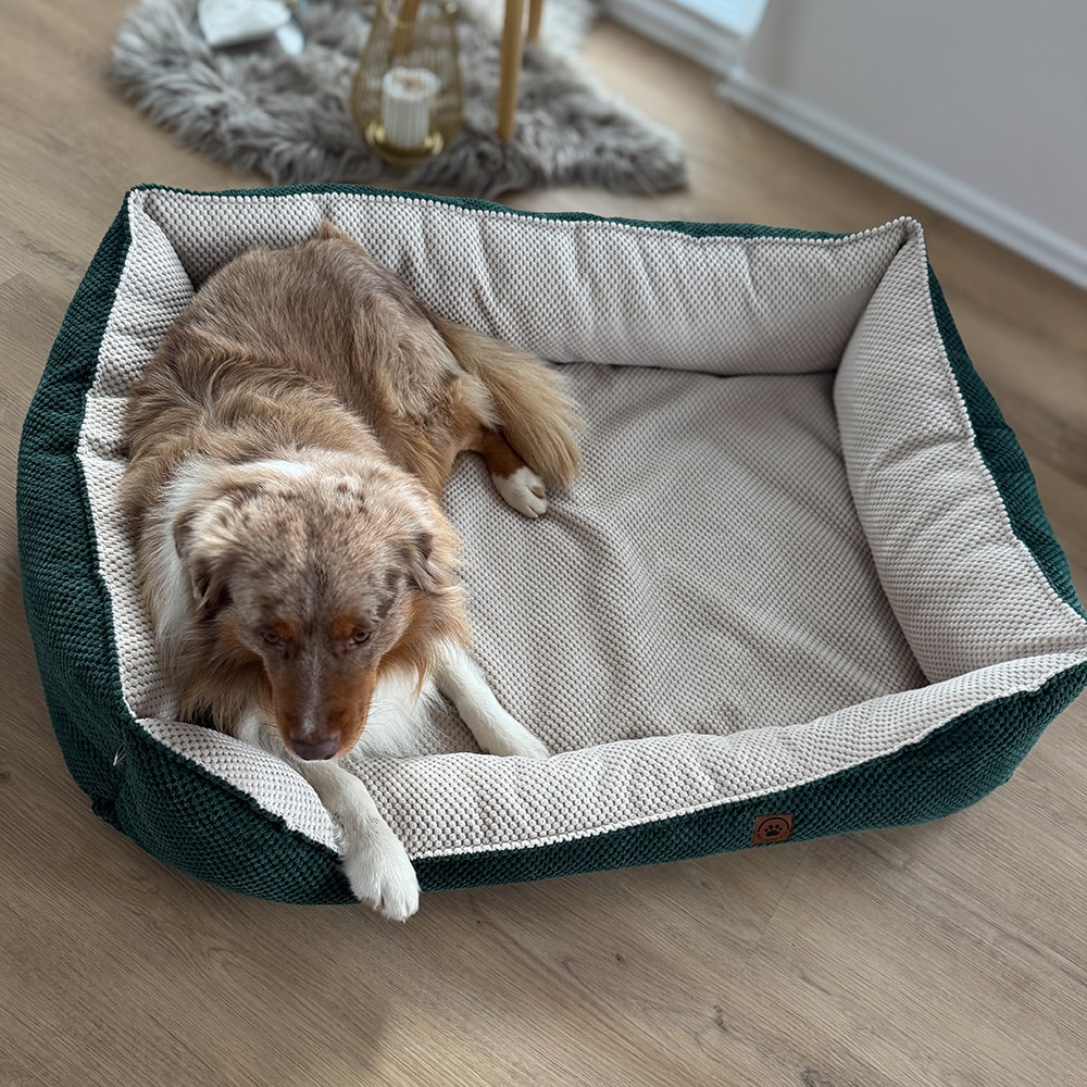 Diy Stoffe Inspiration 582t Hundekoerbchen Tierbett Tierkoerbchen Animal Katzenkoerbchen Kuschelfleece Velvet Strukturiert Pinie Natur