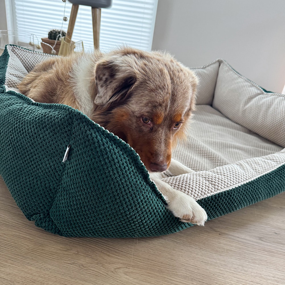 Diy Stoffe Inspiration 582u Hundekoerbchen Tierbett Tierkoerbchen Animal Katzenkoerbchen Kuschelfleece Velvet Strukturiert Pinie Natur