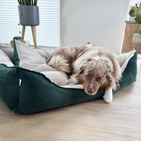 DIY Stoffe Inspiration - Hundekörbchen - Tierbett - Tierkörbchen Animal - Katzenkörbchen - Velvet Strukturiert - Pinie - Natur