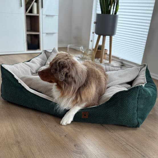 DIY Stoffe Inspiration - Hundekörbchen - Tierbett - Tierkörbchen Animal - Katzenkörbchen - Velvet Strukturiert - Pinie - Natur