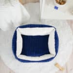 Diy Stoffe Inspiration 583c Hundekoerbchen Tierbett Tierkoerbchen Animal Katzenkoerbchen Soft Velvet Nachtblau Shiny Velvet Cremeweiß