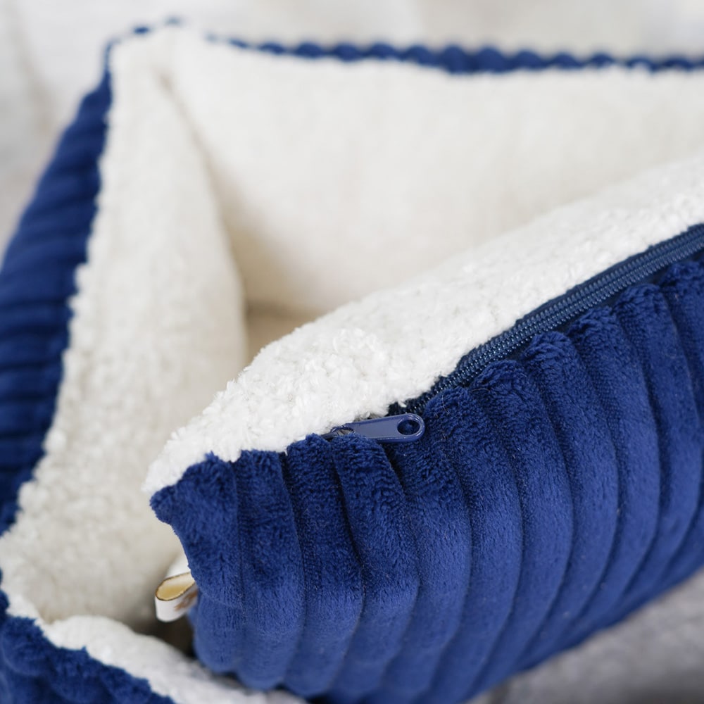 Diy Stoffe Inspiration 583g Hundekoerbchen Tierbett Tierkoerbchen Animal Katzenkoerbchen Soft Velvet Nachtblau Shiny Velvet Cremeweiß