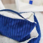 Diy Stoffe Inspiration 583j Hundekoerbchen Tierbett Tierkoerbchen Animal Kosmetiktasche Katzenkoerbchen Soft Velvet Nachtblau Shiny Velvet Cremeweiß