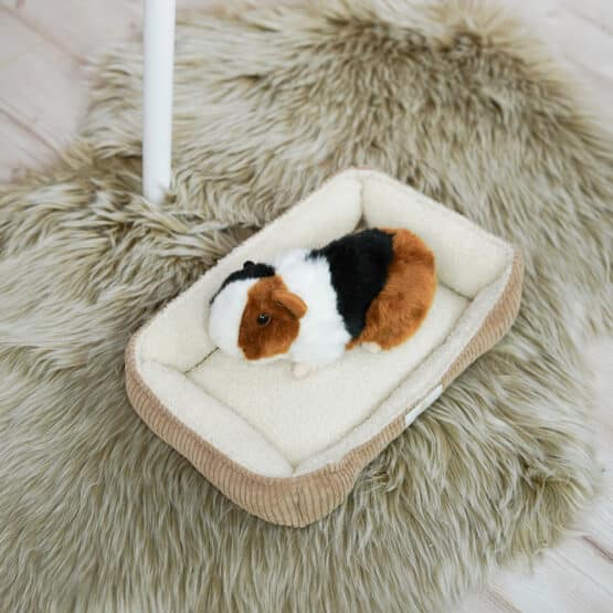 DIY Stoffe Inspiration - Hundekörbchen - Tierbett - Tierkörbchen Animal - Katzenkörbchen - Cord Elastisch Smoky Camel Beige - Deko Boucle Cremeweiß