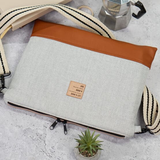 DIY Stoffe Inspiration - Tablettasche - Kunstleder - Jacquard Baumwollstoff