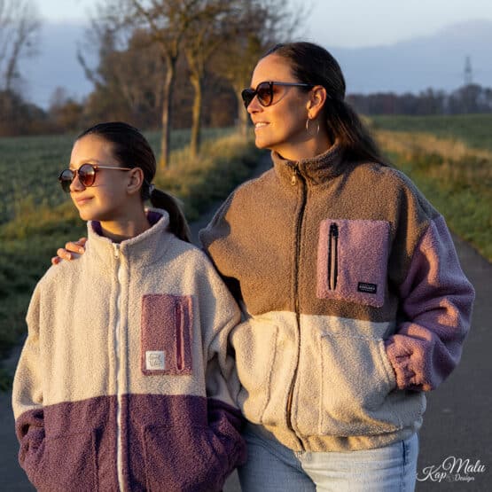 DIY Stoffe Outfit - Boucle Doubleface - Reißverschluss - Label