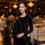 Kunstfell Weiche Qualität Schwarz Samt Jersey Dunkles Lila Ki