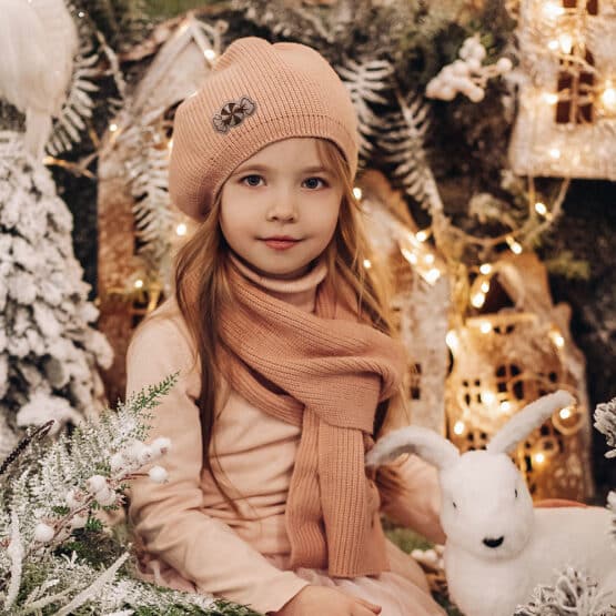 Kunstleder Label Bonbon Rose Muetze Mu