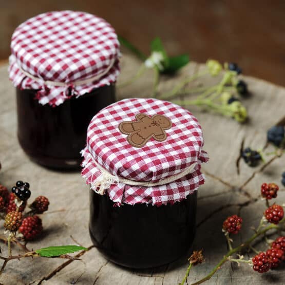 Marmeladenglas Label Lebkuchenfigur Mu