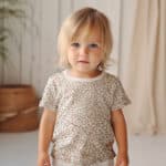 Rippenjersey Zarte Leodots Warmweiß