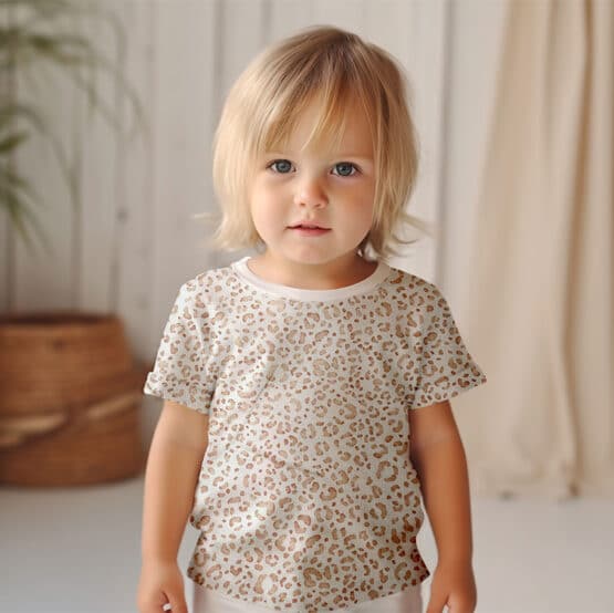 Rippenjersey Zarte Leodots Warmweiß