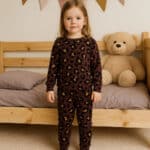 Schlafanzug Nicki Velour Jersey Leo Smoky Holunderbeere Ki