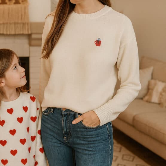 Stickset Hot Drinks Damenpullover Ki