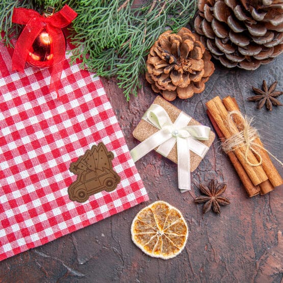 Tischdecke Label Auto Mit Tanne Mu