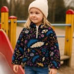 Troyer Teddyfleece Kuschelweich Boho Leaves Schwarz Ki