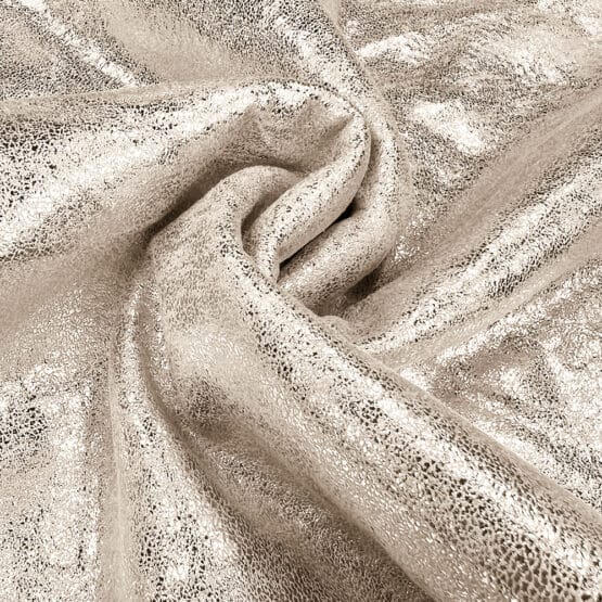 Teddyplüsch – Gold Foil – Sand Beige