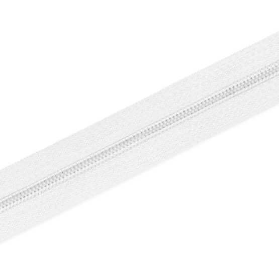 Endlosreissverschluss Spiral 5mm Weiss Nicht Teilbar